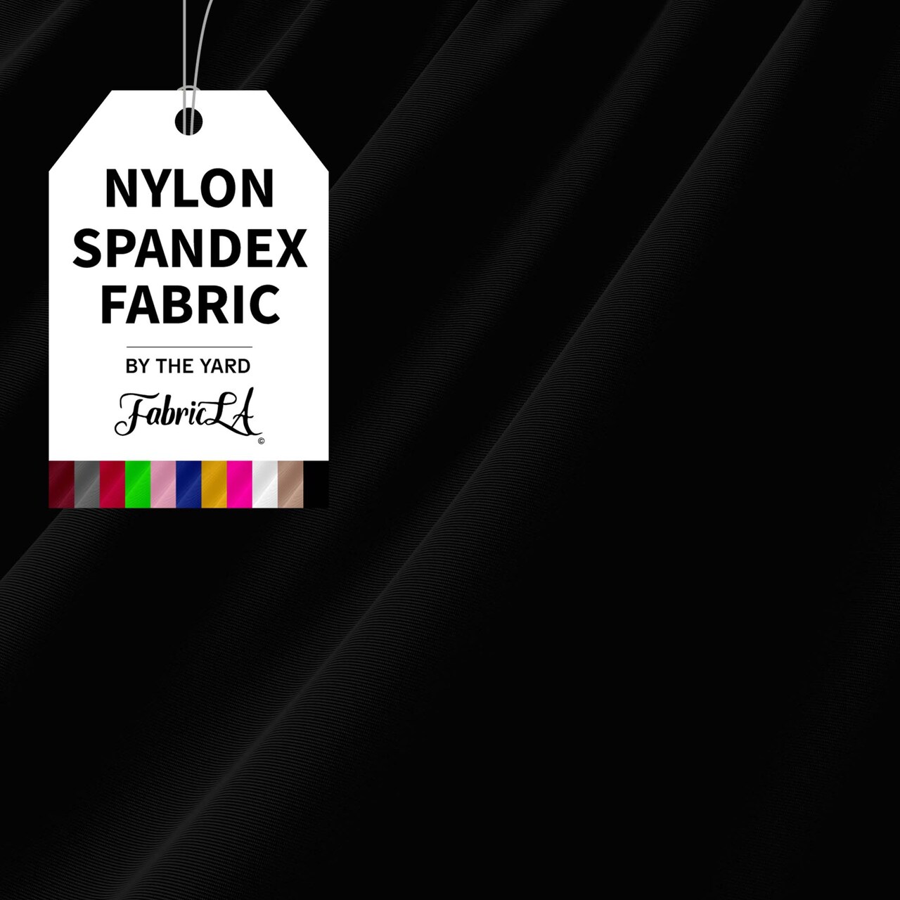 FabricLA | Nylon Spandex | 4 Way Stretch | Swimwear Tricot Fabric | Black | Half Yard